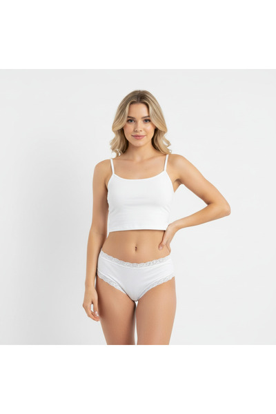 BONBON Women's Cotton Ornamental Lace Slip Panties Bb2094