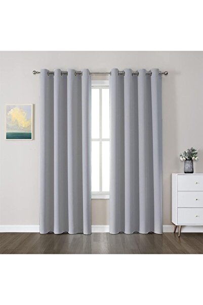 JZS Blackout Curtain 2 Panels Thermal Insulated Grey