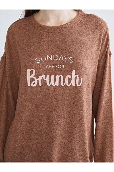 LC Waikiki Crew Neck Printed Women's Pajamas Set