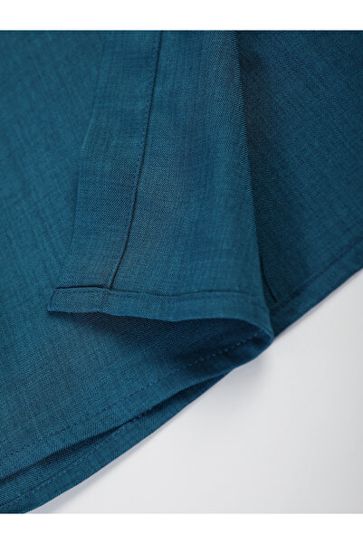 Take Two By Styli Men Teal Stand Collar Shirt and Pants Co-Ords