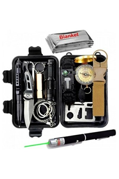 OEM 11-in-1 Camping Survival Kit, Black
