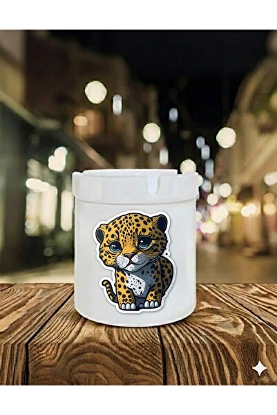 sartre art Küçük çita cu imprimeu Scrumieră din porțelan Söndür-At, fără miros