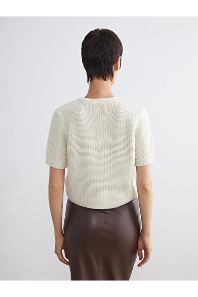 LC Waikiki Crew Neck Openwork Women's Knitwear Cardigan