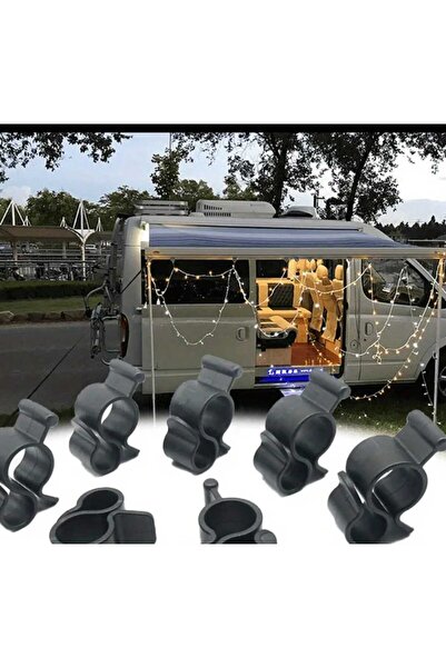 ÇEÇEN HOME 5 قطع من خطافات التخييم، وقضبان التثبيت، وخطافات المظلات، ومشابك المظلات للديكور الداخلي والخارجي للعربات المتنقلة