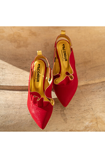 OEM Women's Shoes with Thick Heels Divine Red - 36