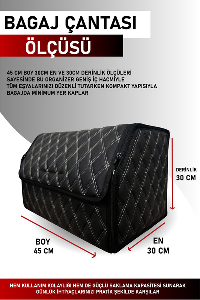 stiloto Auto Trunk Bag Leather Organizer – Car Trunk Organizer, Waterproof Stylish Design