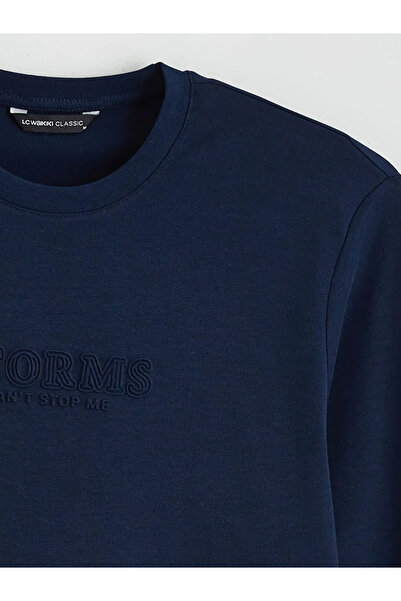 LC Waikiki Crew Neck Long Sleeve Printed Men's T-Shirt