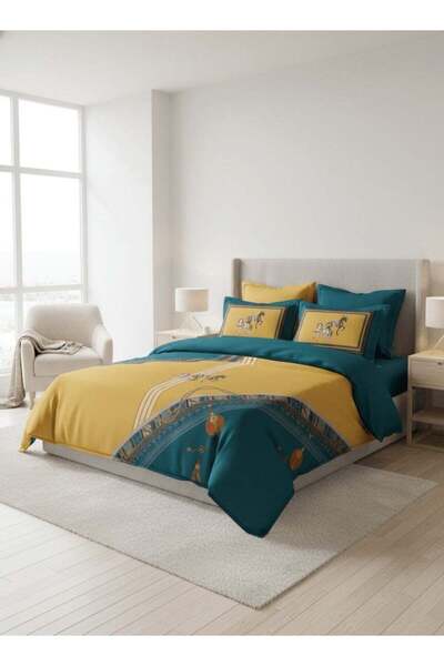 HOMETOPIA Deluxe 6-Piece Microfiber Comforter Bedding Set – Arabian Horse Design