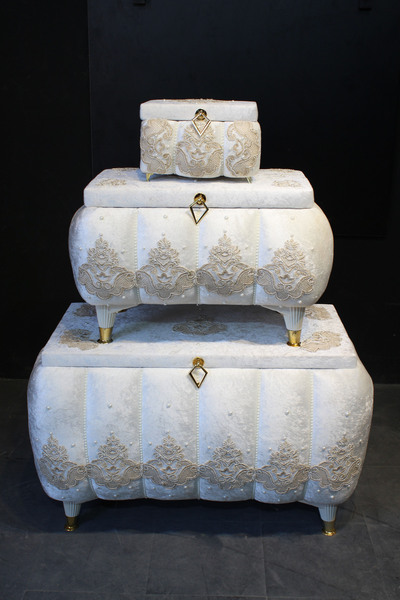 HUZUR ÇEYİZ Mimoza Model 3'lü Çeyiz Sandığı