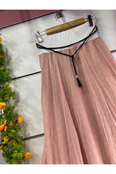 edu collection Patterned Chiffon Bell Skirt with Lining