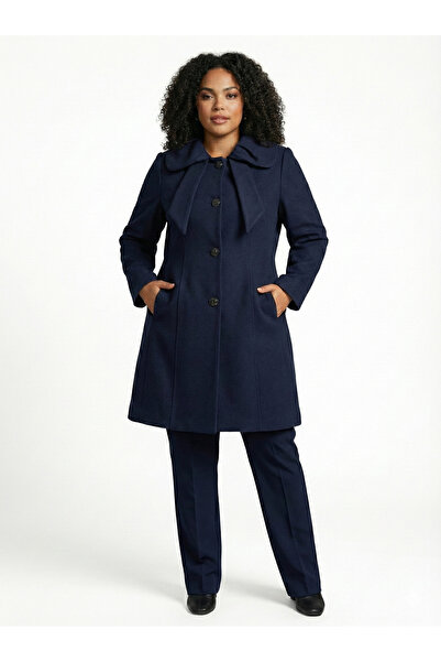 Roxxlen Palton clasic din pâslă cu buzunare de mărime mare