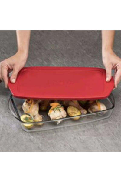 dealshopromania Tavă dreptunghiulară de copt cu capac din silicon 3,85 L