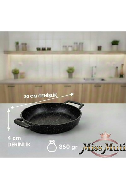 Missmuti Granit Sahan Seti Döküm Siyah 3 Farklı Boy