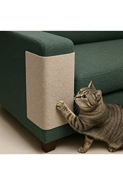 Arnee Felt Cat Sofa Couch Scratch Protector 20X50Cm Beige – Adhesive Furniture Corner Protection Carpet