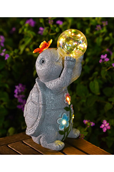 OEM Garden, terrace, balcony decoration with LEDs and solar panel 26 cm, turtle