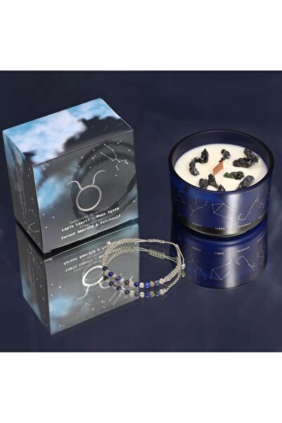 AW Gifts Crystal Candle and Gemstone Bracelet for Taurus