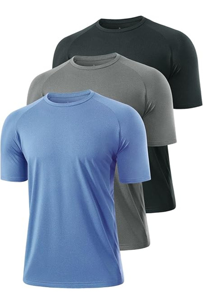 OEM Tricouri sport respirabile pentru bărbați, negru/gri/bleumarin XL