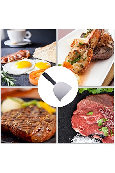 dealshopromania Spatulă din inox pentru grătar, burgeri și pizza-mâner ergonomic