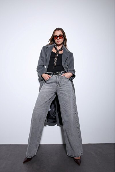 Starinci Mayo Women's Coat Classic Model with Pockets Gray