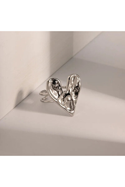 Choice خاتم ذهبي بفتحة قلب كبير بتصميم مطرقة من الفولاذ المقاوم للصدأ قابل لل...