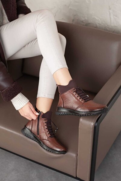 Adım Adım Γυναικείες μπότες με φερμουάρ από γνήσιο δέρμα