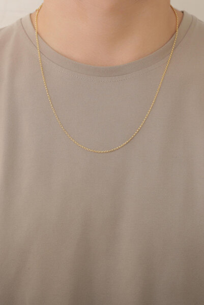 Bayar Gold 14 Ayar Altın Zarif Erkek Doç Zincir Kolye