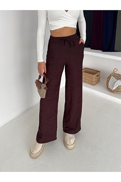 Gugus Women's Broad-Leg Ultra-Flyable/Comfortable Melon Fabric Pants