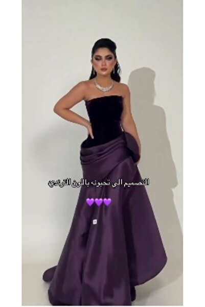 Genrics فستان سهرة جوخ مع ميكادو