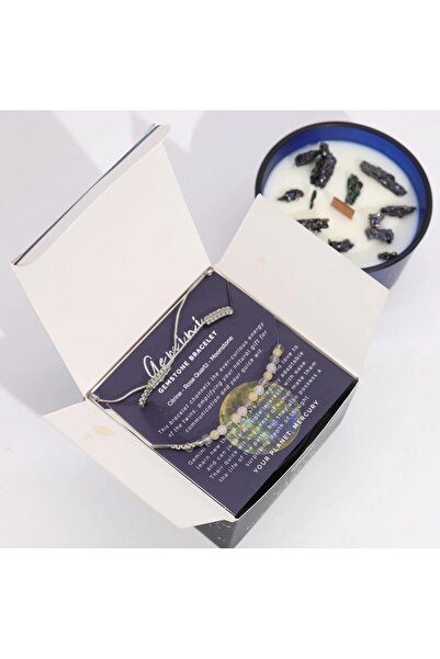 AW Gifts Crystal Candle and Gemstone Bracelet for Gemini
