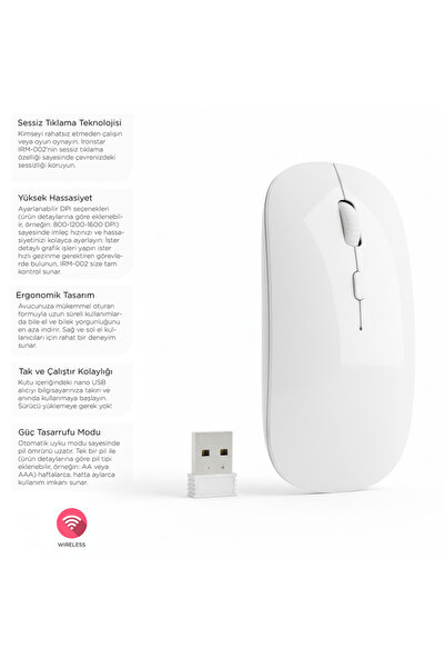 IRONSTAR KABLOSUZ MOUSE - WİRELESS MOUSE - MOUSE / ŞIK TASARIM
