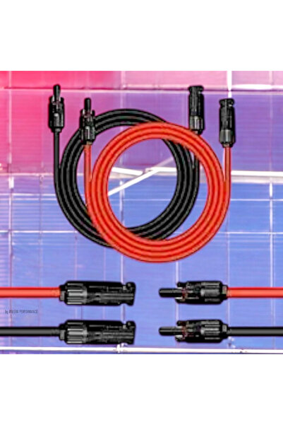 OEM Cablu solar fotovoltaic, sectiune 4mm2, cu conector MC4, lungime 2x4m, rosu, negru, clasa IP67