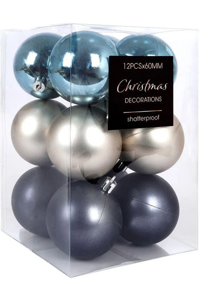 OEM Baloane decorative pentru bradul de Crăciun, 3 culori, 12 bucăți