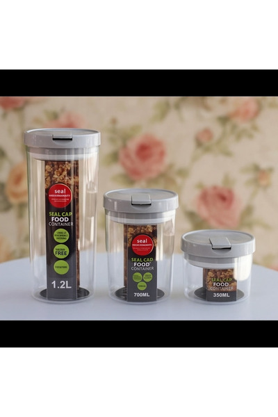 dealshopromania Set 3 Cutii Rotunde pentru Alimente cu Capac Etanș, 350 ml, 7...