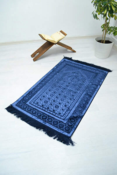 Bilenler Women's Gift Dowry Prayer Rug Set-Jacquard Woven Prayer Rug, Scarf and Crystal Prayer Beads Luxury Gift Set