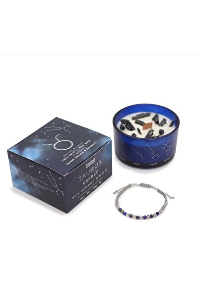 AW Gifts Crystal Candle and Gemstone Bracelet for Taurus