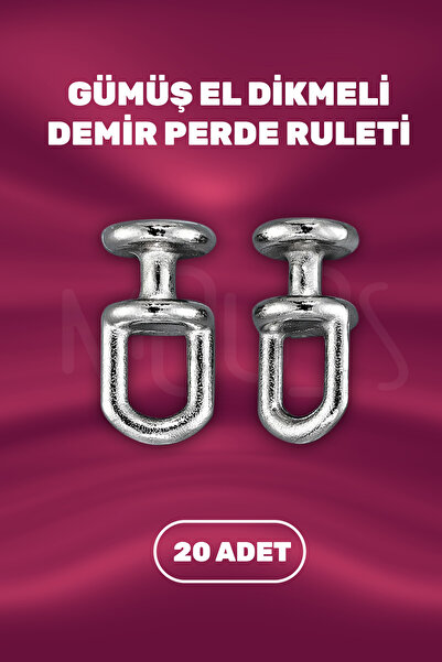 Moud's Curtain Hand-Pulled Iron Roulette, Iron 20 Pieces Silver Buttons, Curtain Button, Metal Curtain Button