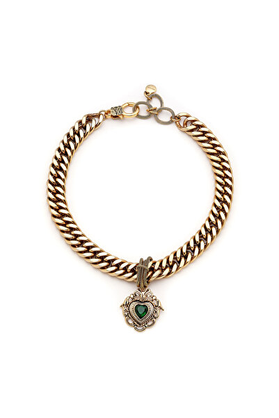 Mon Reve Heartish Kalp Charm Altın Kaplama Kalın Zincir Kolye