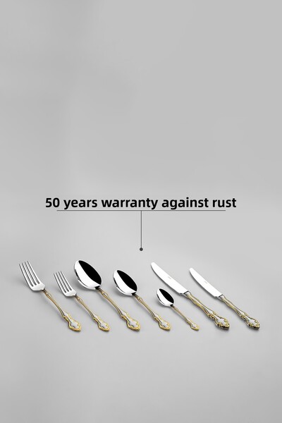 Nehir Adri̇ana Altin Saten 89 Piece Boxed Cutlery Set