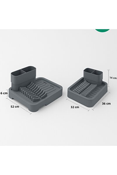 DUFF CLEAN Foldable Sliding Dish Drying Basket - Sliding Dish Rack Gray