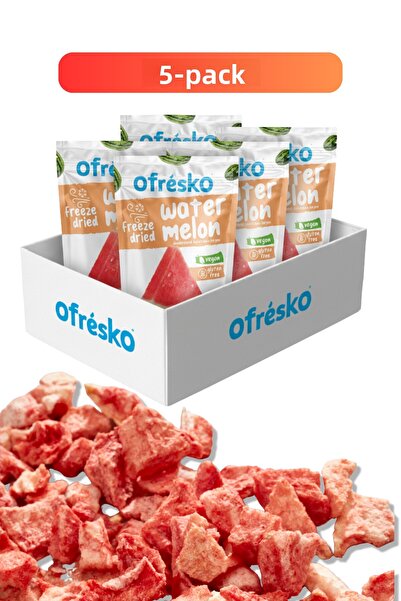 Ofrésko رقائق الفواكه المجففة بالبطيخ المجفف بالتجميد 5 عبوات - فواكه مجففة ب...