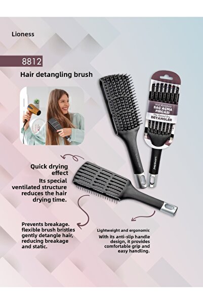 Lionesse Quick Dryer Hair Lightening Brush 8812 – Ideal for Wet Hair
