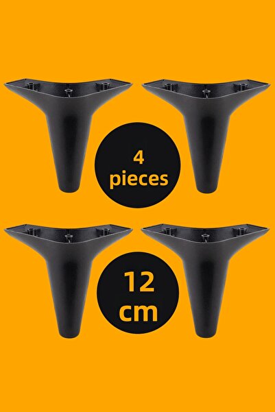 MH MiniHediye Aspen Luxury Furniture Sofa Armchair Tv Unit Plinth Leg Feet 12 cm Black Leg (4 Pcs)