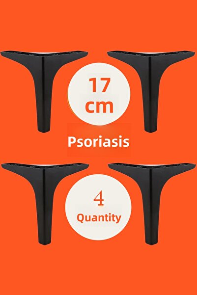 MH MiniHediye Luxury Furniture Sofa Tv Unit Console Seat Leg 17 cm Black Legs 4 Pieces