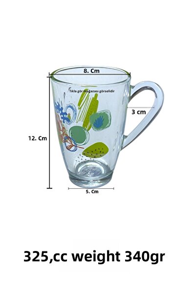 Paşabahçe Glass Soft Drink Cup Wide Handle Juice Cocktail Presentation Serving Large Cup Patterned 325Cc 2 Pieces