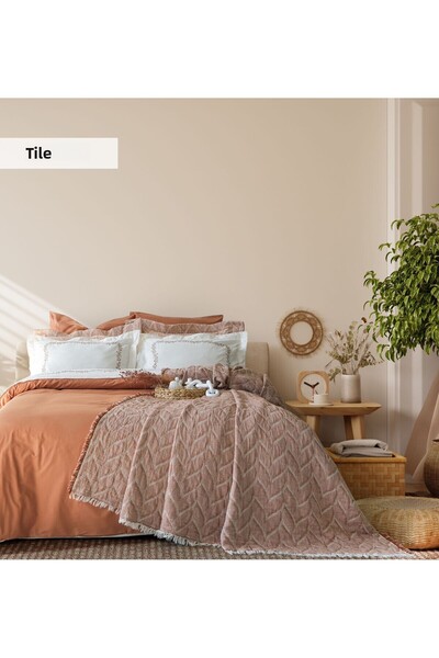 İyi Geceler İstanbul 100% Cotton Daphne Embroidered Dowry Muslin Bedspread Duvet Cover Set 9 Pcs.