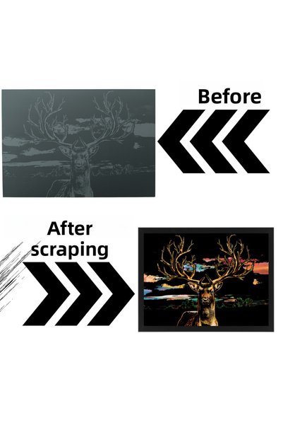 minyaturia Scratch and Frame Hobby Kit, Create Your Own Painting - Scratch Painting Kit, Frame Included