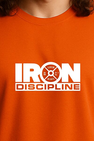 BESSA Orange Printed Athlete Tank Top Crew Neck Cotton Sleeveless Tank Top Iron Discipline Men's