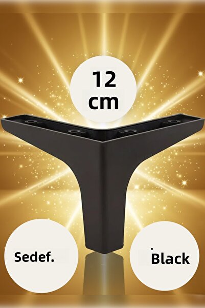 MH MiniHediye Luxury Furniture Sofa Coffee Table Tv Unit Seat Leg 12 cm Black Base Legs