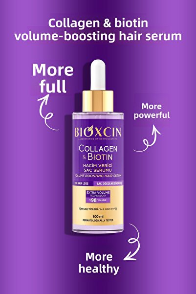 Bioxcin Collagen & Biotin Extra Volume Serum 2X100 ml - Collagen Biotin Thin Sparse Hair