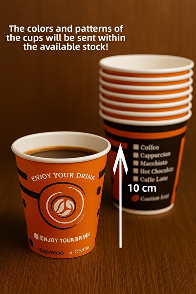 Özkan Ambalaj Temizlik 100 Pieces 8 oz 240 ml Cardboard Hot and Cold Soft Drink Cup Tea Cup